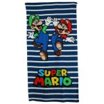 Drap de plage enfant super mario 70x140 cm polyester officiel nintendo (taille 70 x 140 cm, couleur bleu) ...