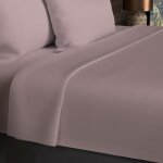 Drap plat en coton 57 fils 240x290 cm uni vieux rose, par soleil d'ocre