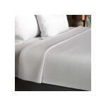 Drap plat en coton 57 fils 260x300 cm uni blanc, par soleil d'ocre