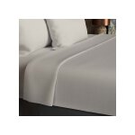 Drap plat en coton 57 fils 260x300 cm uni lin, par soleil d'ocre