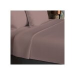 Drap plat en coton 57 fils 260x300 cm uni vieux rose, par soleil d'ocre