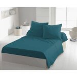 Drap plat - home linge passion - hp72099 - microfibre 82 g - 240 x 300 cm - bleu canard