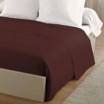 Drap plat - lovely home - 100% coton - 240 x 300 cm - marron