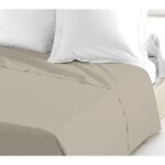 Drap plat lovely home 100% coton beige clair 180 x 190 cm
