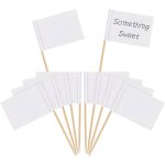 Drapeaux de cure - dents vide blanc marqueurs de fromage marquage des etiquettes blanc pour gteau de ...