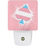 Drapeau transgenre pique ace poker veilleuse led avec capteur automatique du crepuscule a l'aube, jolie ...
