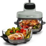 Dreame tasti friteuse sans huile en verre 5 en 1 avec 2 r�cipients (2, 5 l + 4, 5 l), verre borosilicate ...