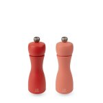 Tahiti duo de moulins a poivre et a sel manuels en bois, feu, 15 cm