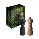 100% nature duo de moulins a poivre et a sel manuels en bois revaloris� nature et nature black, 18 cm ...