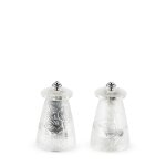 Duo de moulins a poivre et a sel manuels en cristal 9 cm lalique