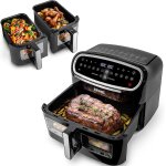 Duronic af34 bk set friteuse  air avec 1 grand tiroir de 10l et 2 petits tiroirs de 5l inclus 10 programmes ...