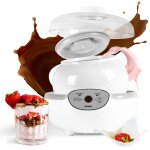 Duronic ym1 yaourtire lectrique programmable 1 pot de 1500 ml machine  yaourt avec thermostat et pot ...