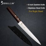 E. right hand - sowoll couteau a poisson sashimi a main en acier inoxydable, lame tranchante pour viande ...