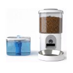E. ziclean - distributeur de croquettes et fontaine a eau 5w blanc nutribotcam + x