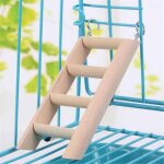 Echelle en bois naturel, jouet avec hame�ons, pont d'escalade pour furets, chinchillas, petits lapins, ...
