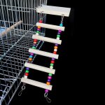 Echelle a oiseaux en bois colore, perle, 5 etapes, rsistante aux morsures, jouet a mcher, balanoire, ...