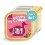 Edgard cooper boite pat�e chiot chien junior sans cereales nourriture naturelle 11x150g canard et poulet ...