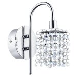 Eglo almonte - applique murale de salle de bain a 1 lumi�re, chrome, cristal ip44, g9