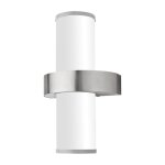 Eglo beverly - applique murale ext�rieure a 2 ampoules en acier inoxydable, argent ip44, e27