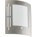 Eglo city - applique murale ext�rieure a 1 lumi�re avec capteur de mouvement pir en acier inoxydable, ...