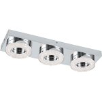 Eglo fradelo - plafonnier encastr� triple rond a 3 ampoules del int�gr� chrome, cristal