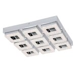 Eglo fradelo - plafonnier led carr� int�gr� chrome, cristal