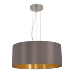 Eglo maserlo - luminaire suspendu rond a 3 ampoules au fini nickel satin� cappuccino, e27