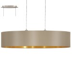 Eglo maserlo - suspension ovale a 2 ampoules au plafond, nickel satin�, taupe, e27