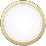 Eglo planet 1 - applique murale / plafonnier moderne a 1 ampoule en laiton avec abat - jour en verre ...