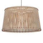 Eglo sendero - luminaire suspendu a 1 ampoule au fini nickel satin� avec abat - jour en bois d'�rable, ...