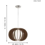 Eglo stellato 3 - luminaire suspendu sph�rique a 1 lumi�re, nickel satin�, e27