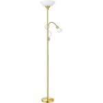 Eglo up 2 - lampadaire r�glable traditionnel a 2 ampoules en laiton mat avec lampe de lecture, e27