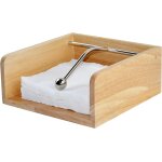 Eitida - porte serviettes en bois avec barre centrale en acier - beige naturel