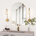 Elemango miroir mural bombé - 60 x 90 cm - doré - grand miroir de maquillage avec cadre en métal - miroir ... Elemango miroir mural bombé - 60 x 90 cm - doré - grand miroir de maquillage avec cadre en métal - miroir ...