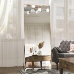 Elemango miroir pleine longueur 165 x 60 cm grand miroir rectangulaire dor pour chambre  coucher, salon, ...