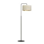 Emibig hilde lampadaire noir avec abat - jour en tissu blanc, 1x e27
