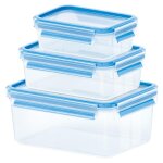 Emsa 508566 bo�te herm�tique alimentaire rectangulaire r�gler transparent 3 pi�ces
