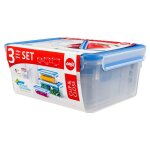 Emsa 508567 bo�te herm�tique alimentaire rectangulaire transparent 3 pi�ces