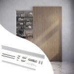 Emuca kit de quincaillerie pour porte coulissante en bois wall � fermeture souple, acier et aluminium ...