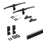 Emuca kit zero de supports pour �tag�res en bois et tringle, peint en noir textur�, aluminium et zamak ...