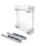 Emuca porte - bouteilles lat�ral extractible supra avec fermeture amortie, module 150mm, peint en aluminium, ...