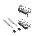Emuca porte - bouteilles latral extractible titanemax avec fermeture amortie, module 200, gris anthracite, ...