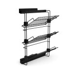 Emuca porte - chaussures latral coulissant pour placards et dressing hack, droite, peint en noir textur, ...