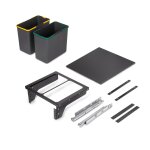 Emuca recycle 2 x 24l poubelle de recyclage pour la cuisine avec montage lat�ral, acier et plastique, ...