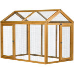 Enclos extension en bois pour poulailler  coco  - 6 poules - marron