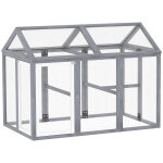 Enclos poulailler chenil 1, 23 m - parc grillag� 140 x 88, 5 x 106 cm - 2 portes verrouillables - bois ...