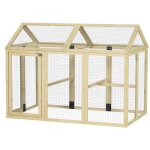 Enclos poulailler chenil 1, 23 m - parc grillag� dim 140l x 88, 5l x 106h cm - 2 portes verrouillables ...