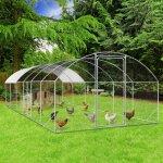 Enclos poulailler d�me 22, 5 m parc grillag� 3x7, 5 m avec porte lat�rale