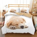 Enfant parure de lit chat et chien dormant ensemble adorable housse de couette x cm + taie d'oreiller ...