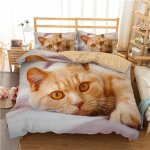 Enfant parure de lit chat et chien dormant ensemble adorable housse de couette x cm + taie d'oreiller ...